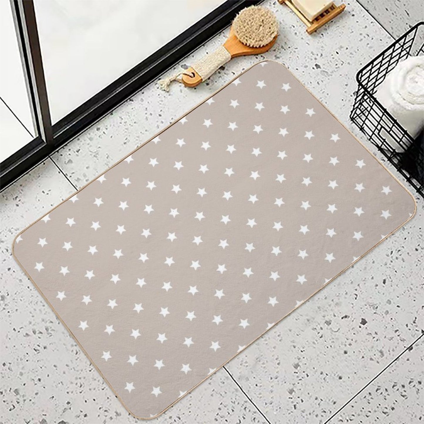 Brilliant Stars - Beige  Anti-Trip Bath Mat