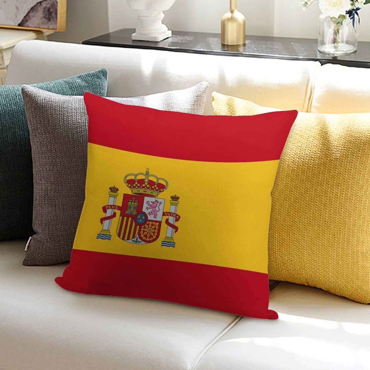 Flag of Spain Soft Decorative Cover Throw Pillow