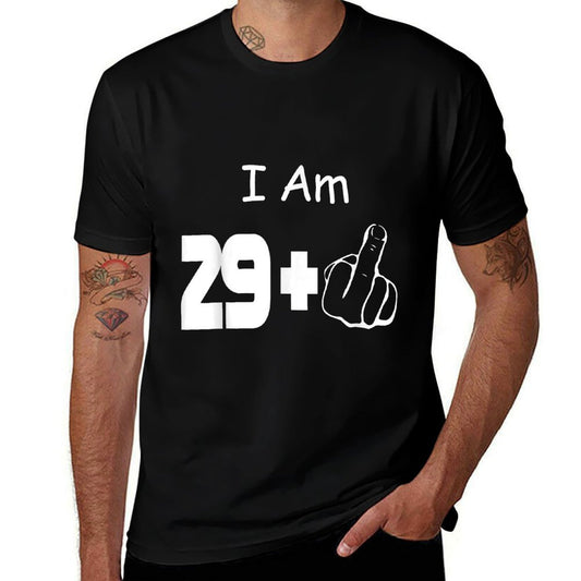 I Am 29 Plus One Middle Finger Funny 30th Birthday  Trendy Pattern T-Shirt