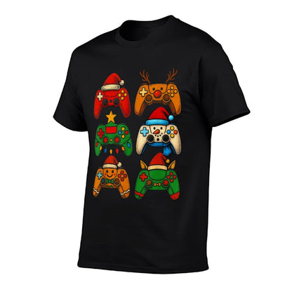 Christmas Gamer Game Controller Xmas Gaming Boys Kids Men  Fade-proof Color T-Shirt