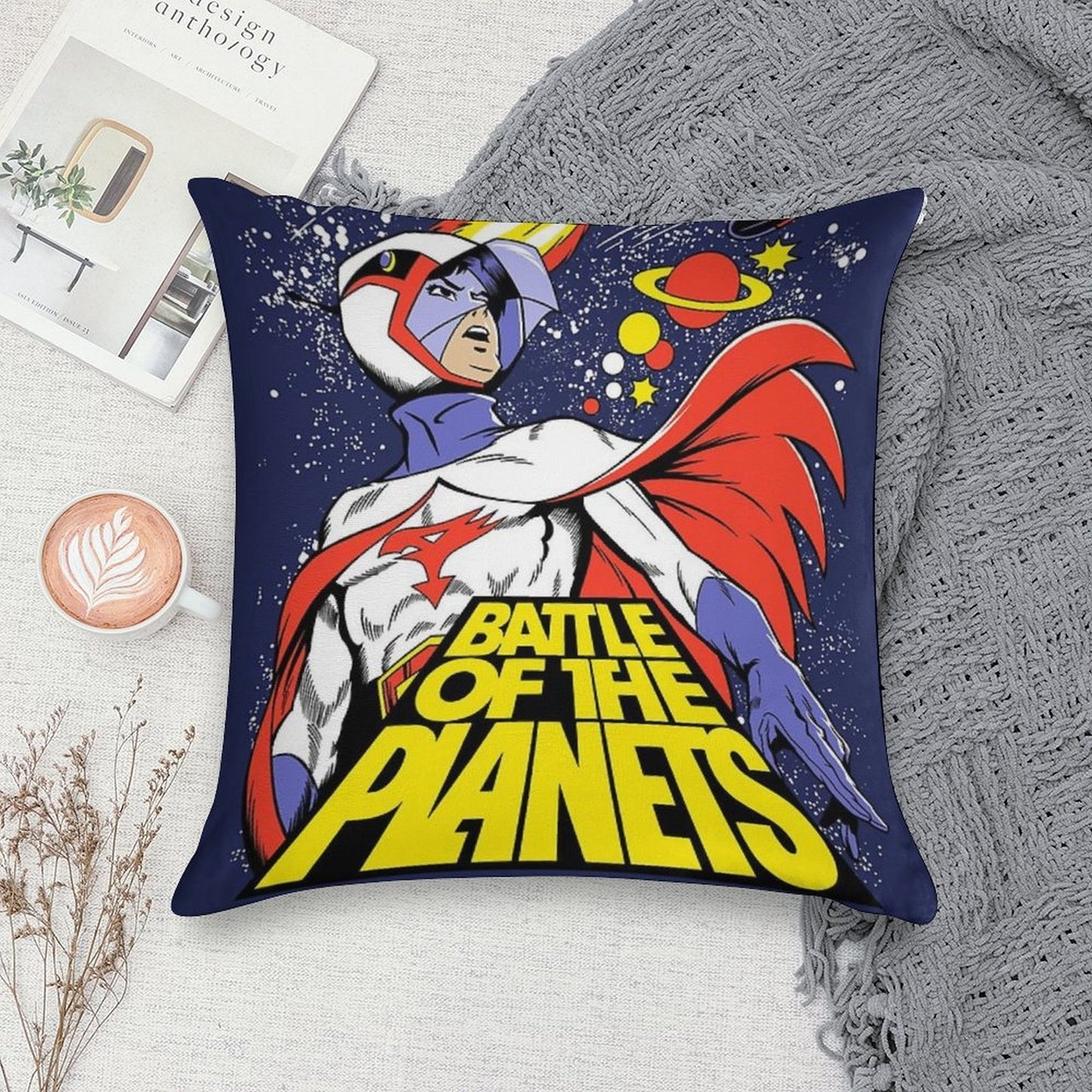 BATTLE OF THE PLANETS! Soft Easy Maintenance Throw Pillow