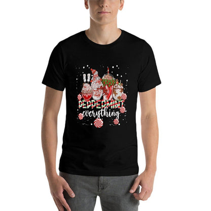 Christmas Peppermint Everything Coffee Chocolate Mocha Xmas  Heathered Texture T-Shirt