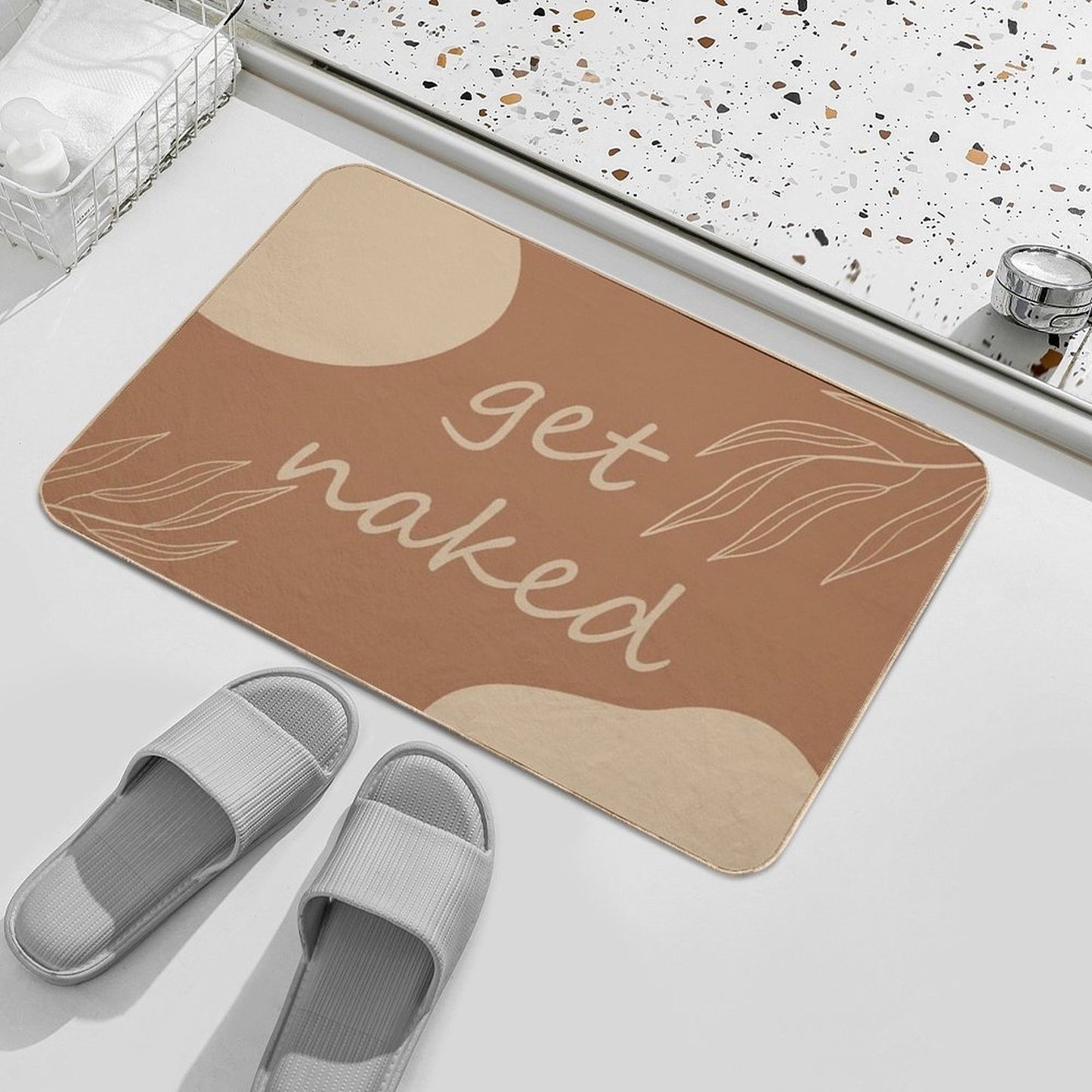 Floral Get Naked  Odorless Bath Mat