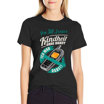 50th Birthday Childhood Without Mobile Phone 50 Years Ago  Vintage-inspired T-Shirt