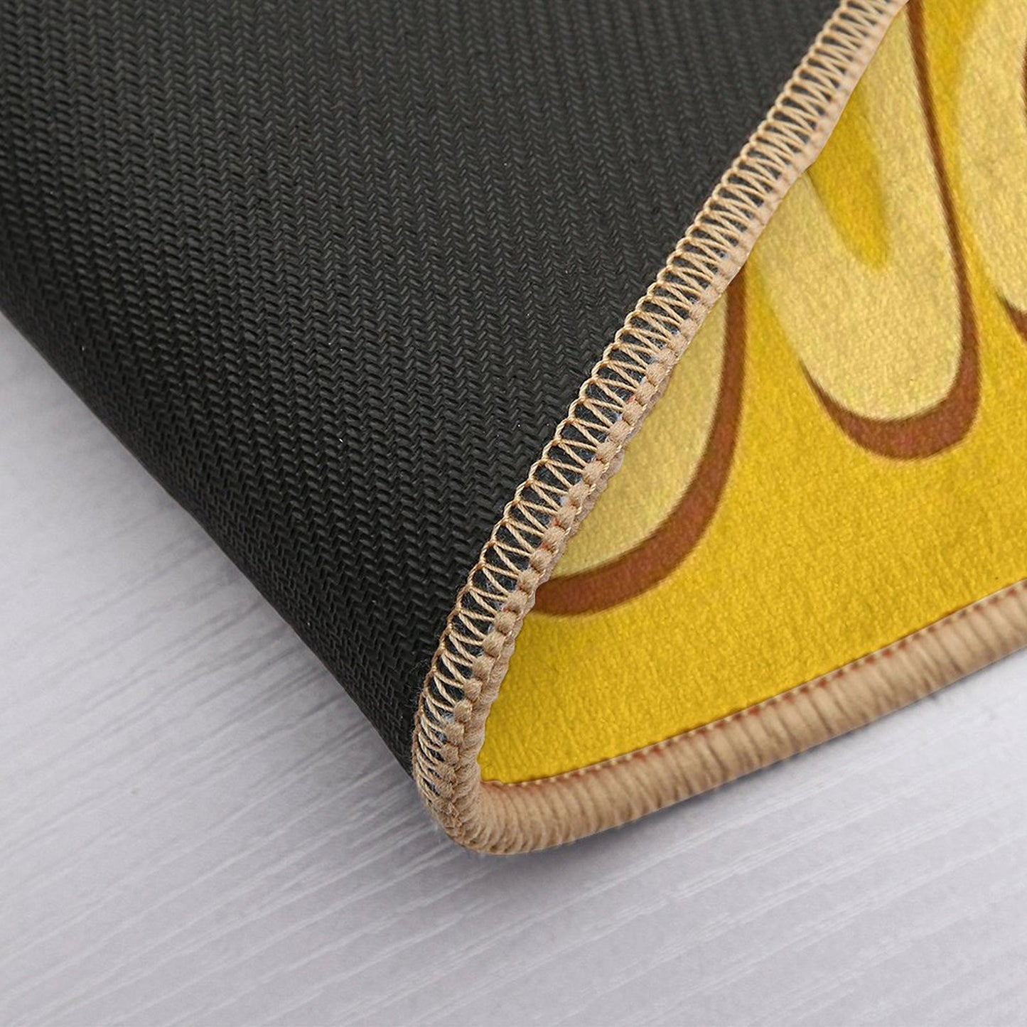 Get Naked - Typography Mustard  Easy To Clean Bath Mat