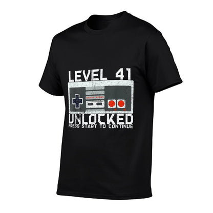 41 Year Old Forty-One Birthday Gift Level 41 Unlocked Gamer  Breathable T-Shirt