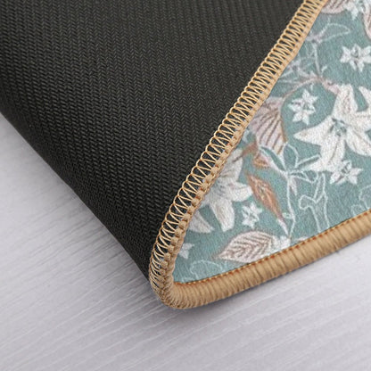 Gentle Floral Pine And Sienna.  Non-Slip Bath Mat