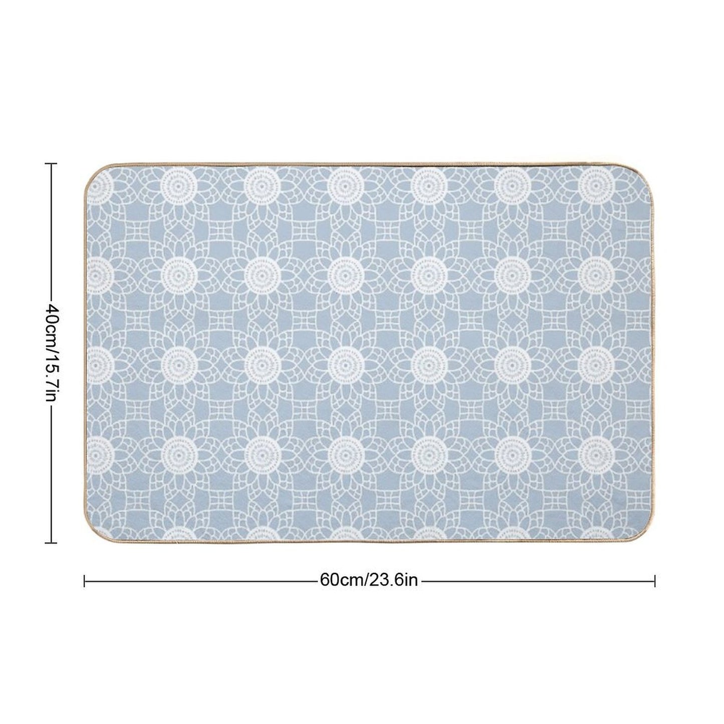 Doily - Grey Blue Durable Bath Mat