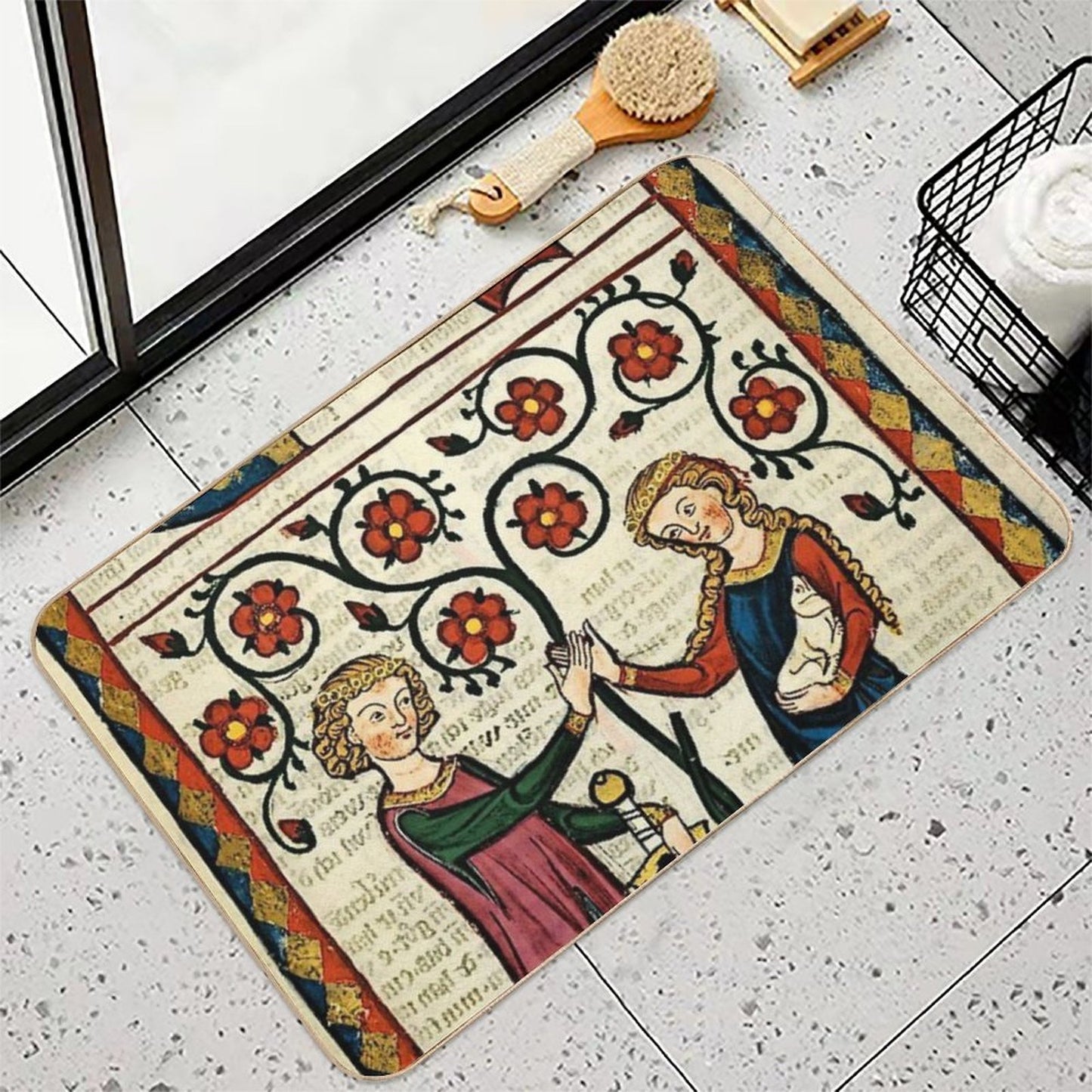 Codex Manesse Bernger Von Horheim Durable Bath Mat