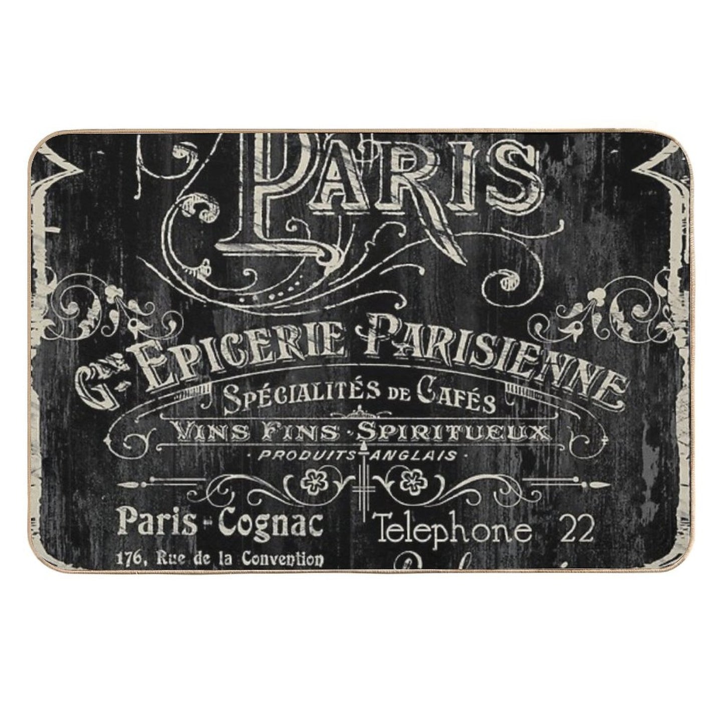Paris Bistro  Non-Slip Bath Mat
