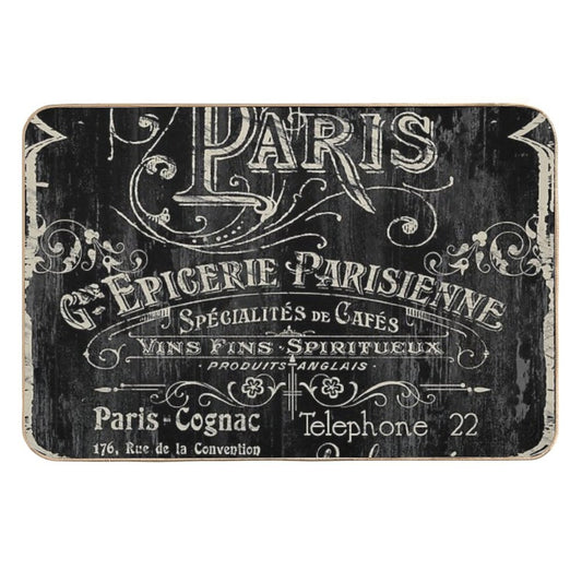 Paris Bistro  Non-Slip Bath Mat