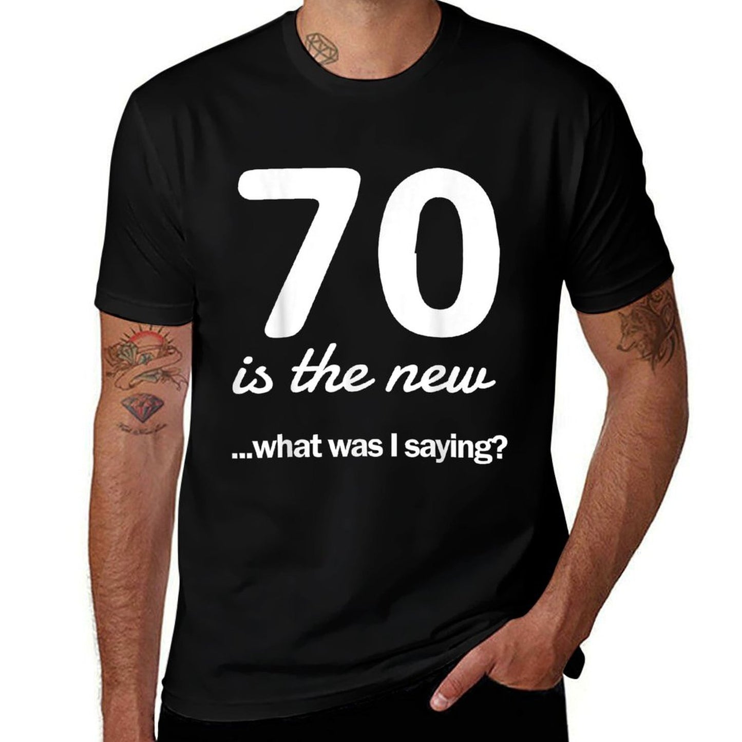 70 Is The New What Was I Saying 70th Birthday T-shirt  Polyester Blend T-Shirt