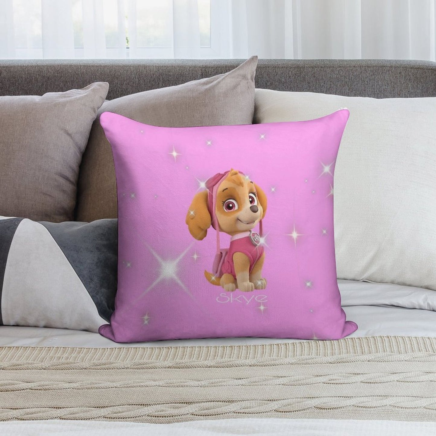 Paw Patrol Skye Pink Design Soft High-Density Material Throw Pillow