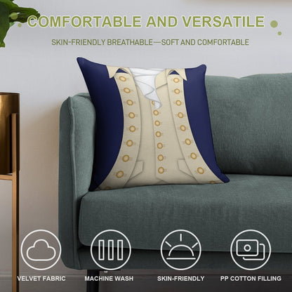 Alexander Hamilton Soft Short Plush Fabric Throw Pillow