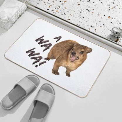 Awawa! Angry Screaming Hyrax Meme - Cute & Funny  Dirt-Trapping Bath Mat