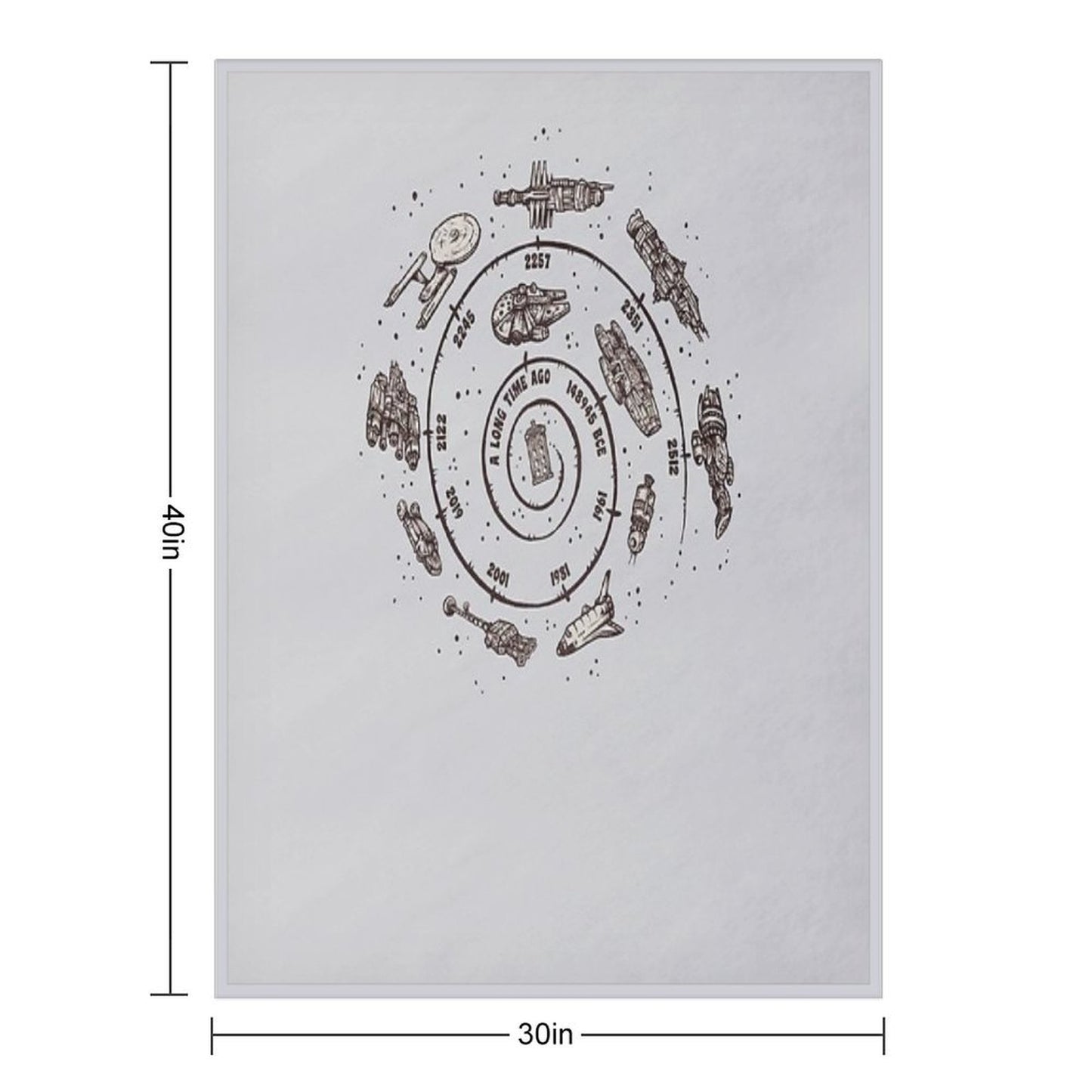 Timeline Shrink-resistant Throw Blanket