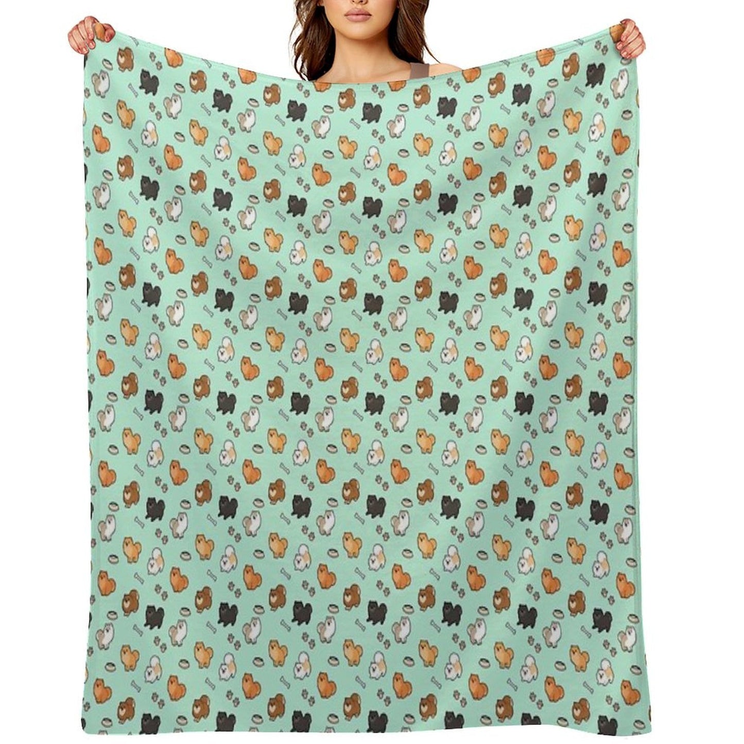 Cute Pomeranians Premium Throw Blanket
