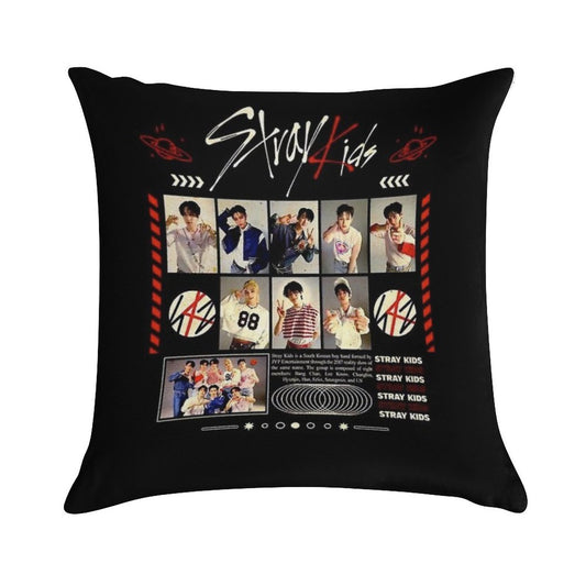 Stray Kids Concert Tour T-shirt Kpop Boy Group Bang Chan Lee Know Changbin Hyunjin Han Felix Seungmin Jeongin Soft Durable Construction Throw Pillow