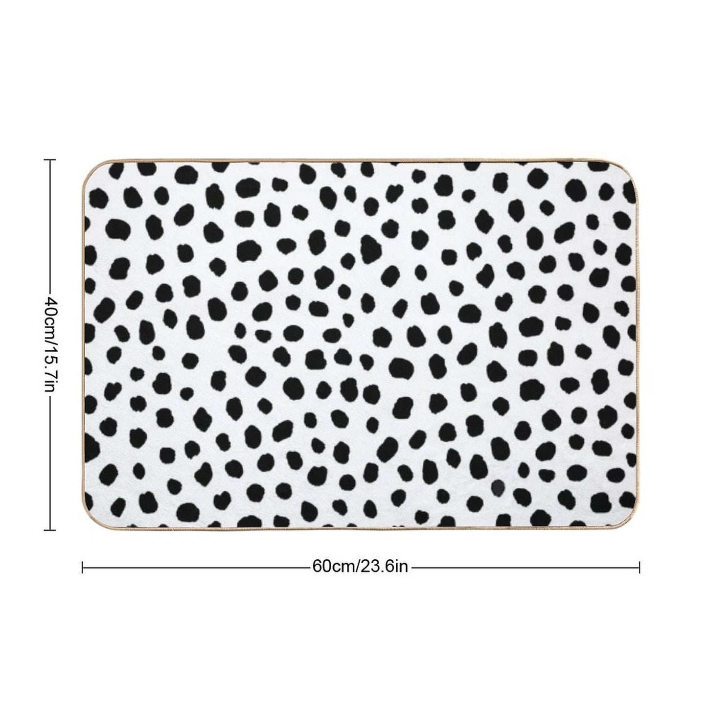 Black And White Dalmatian Dots  Non-Slip Bath Mat