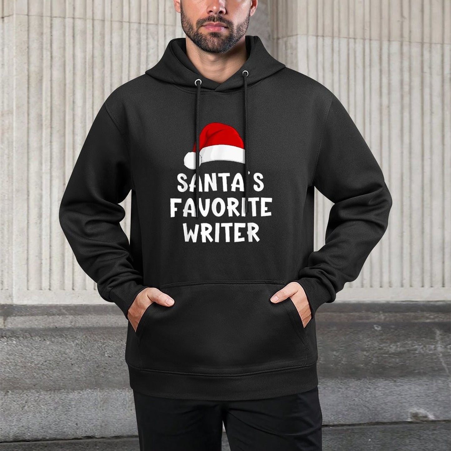 Christmas Santas Favorite Writer Funny Xmas Pajama Writing Unisex Design Hoodie