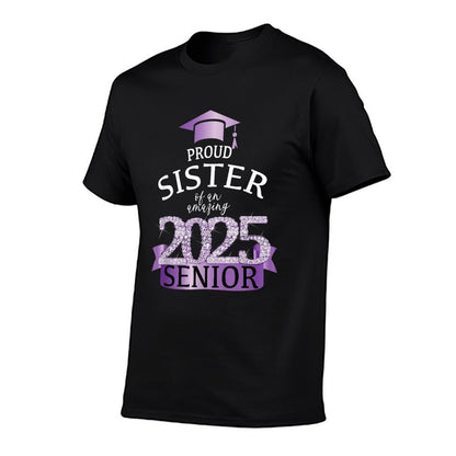 A Proud Sister of A 2025 Senior I Purple Black School Decor  Breathable T-Shirt
