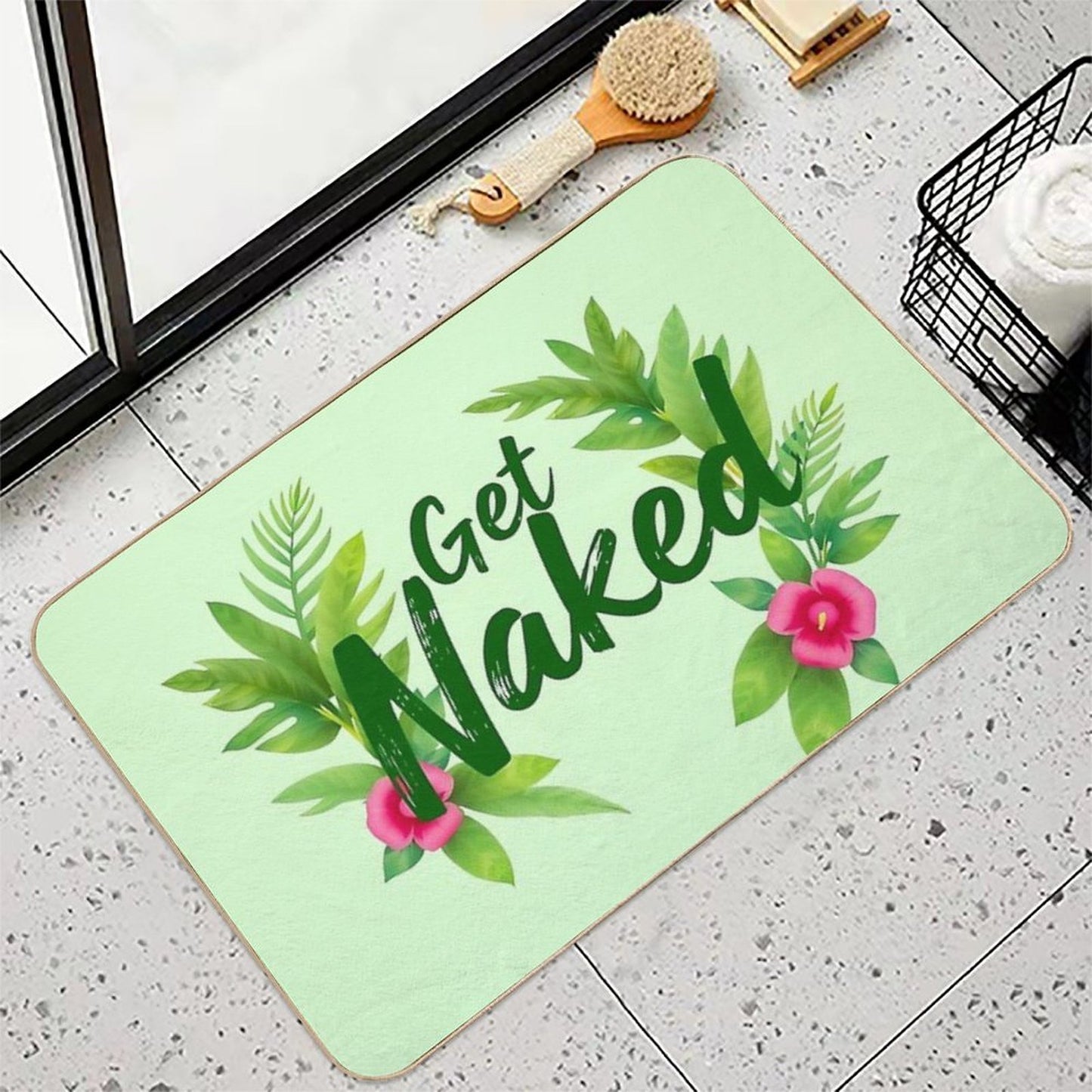 Get Naked, Tropical Jungle, Fun Bathroom  Long-Lasting Bath Mat