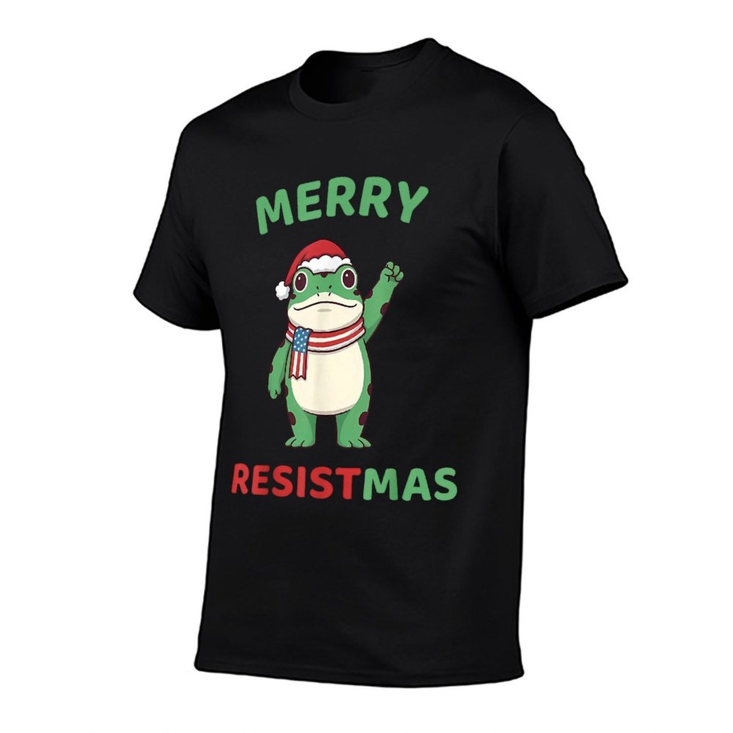 Frog Retro Merry Resistmas Funny Political Christmas  Odor-resistant T-Shirt