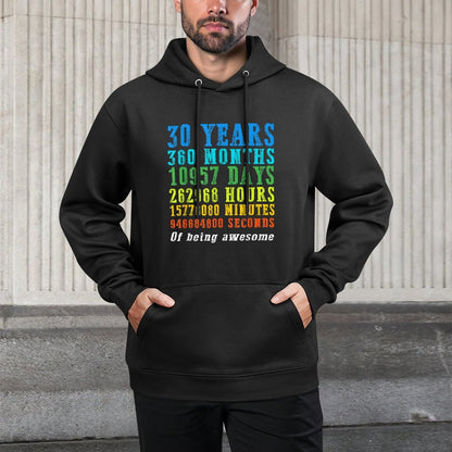 30 YEARS 360 MONTHS Happy Bday 30th Birthday Countdown All-Day Comfort Hoodie