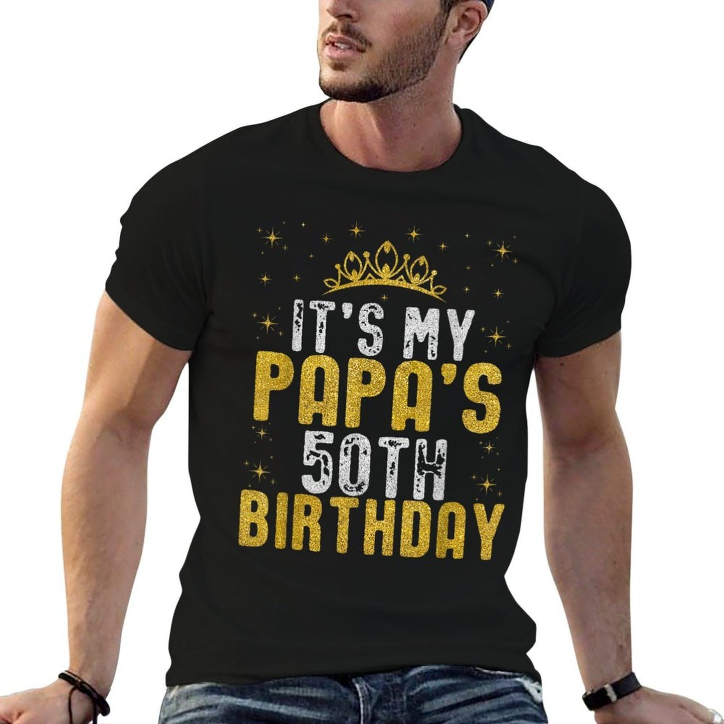 Happy It's My Papa's 50th Birthday 1975 50 Years Old  Graphic-printed T-Shirt