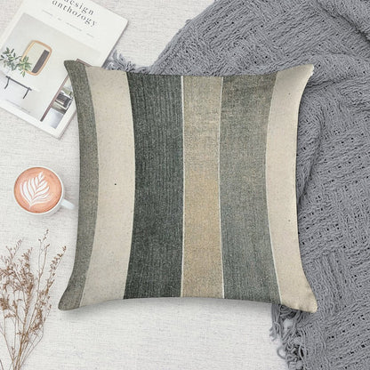 Classic Stripes Grey And Tan Design Pattern A Line Dress Classic Home Decor Stripes Soft Shrink-Resistant Throw Pillow
