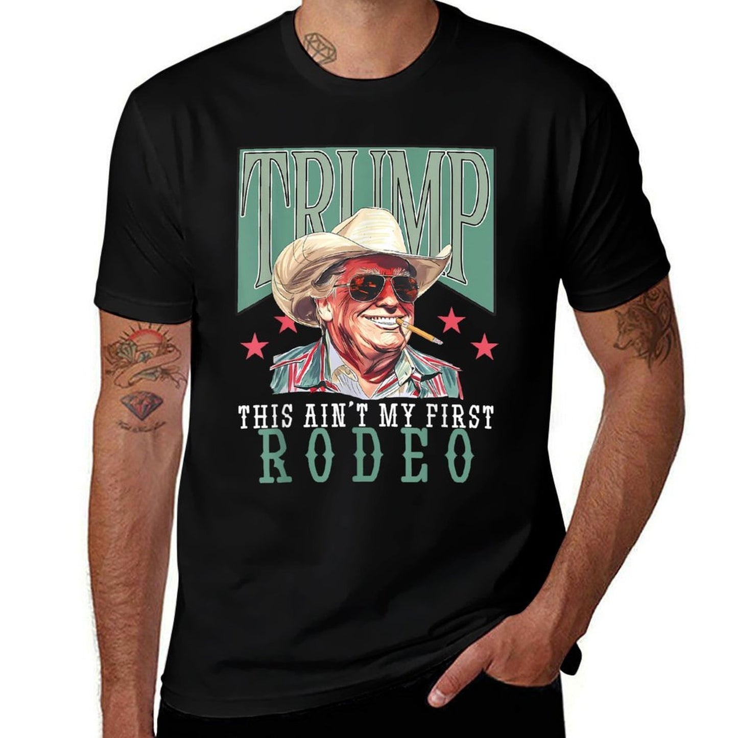 Ain&#39;t My First Rodeo Western Cowboy Funny Trump Shirt 2024  Versatile T-Shirt