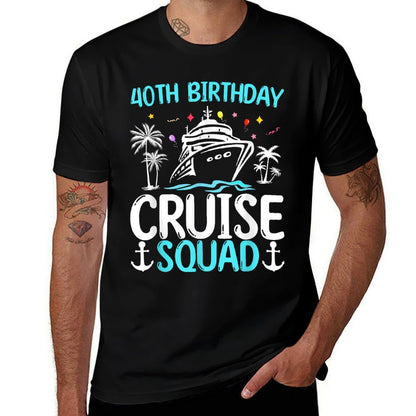 40th Birthday Cruise Squad Gifts 2025 Matching Party Family  Trendy Pattern T-Shirt