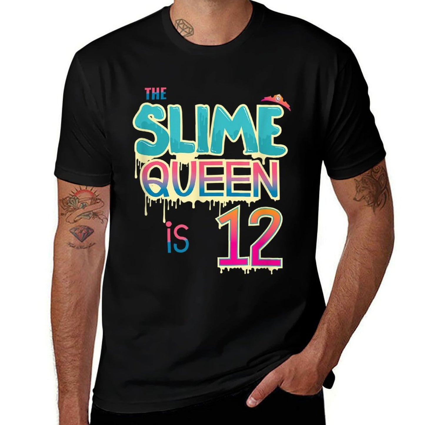 This Slime Queen Is 12 Cute Twelve Year Old Birthday  Trendy Pattern T-Shirt