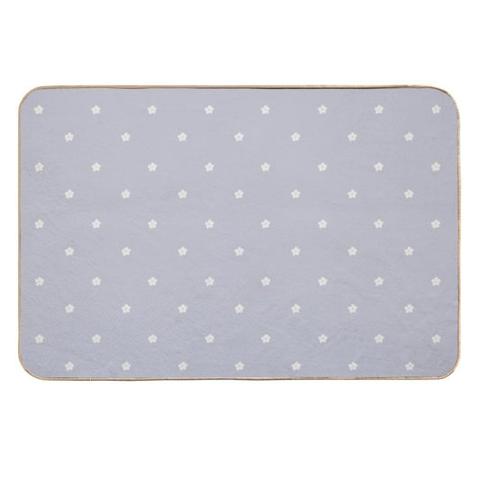 Periwinkle Cottagecore Ditsy Daisies  Anti-Trip Bath Mat