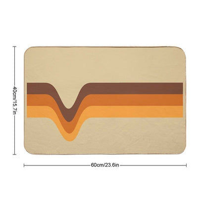 70s 70’s Stripes Brown Orange Yellow  Anti-Trip Bath Mat