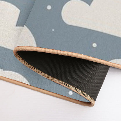 Puffy Clouds Pattern Cloudy DaySky Weather Paradise Nature Palette Durable Bath Mat