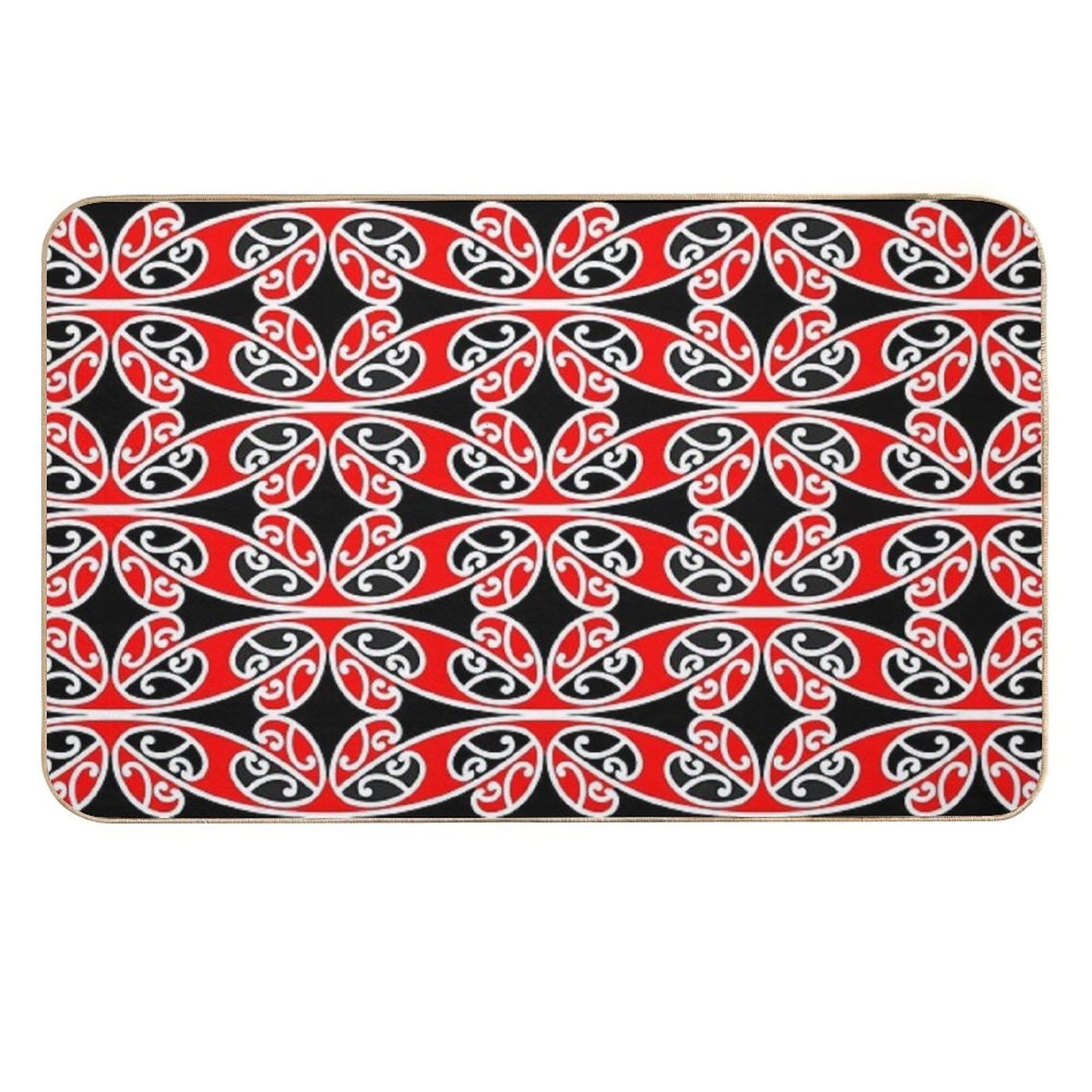 Maori Traditional Pattern Hammehead Shark  Anti-Trip Bath Mat