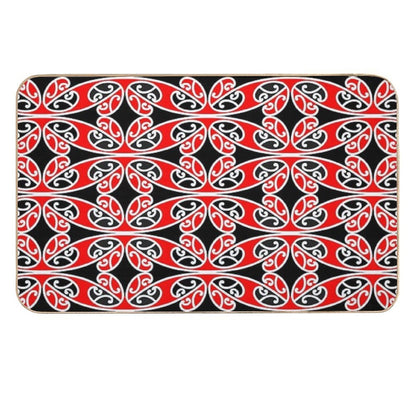 Maori Traditional Pattern Hammehead Shark  Anti-Trip Bath Mat