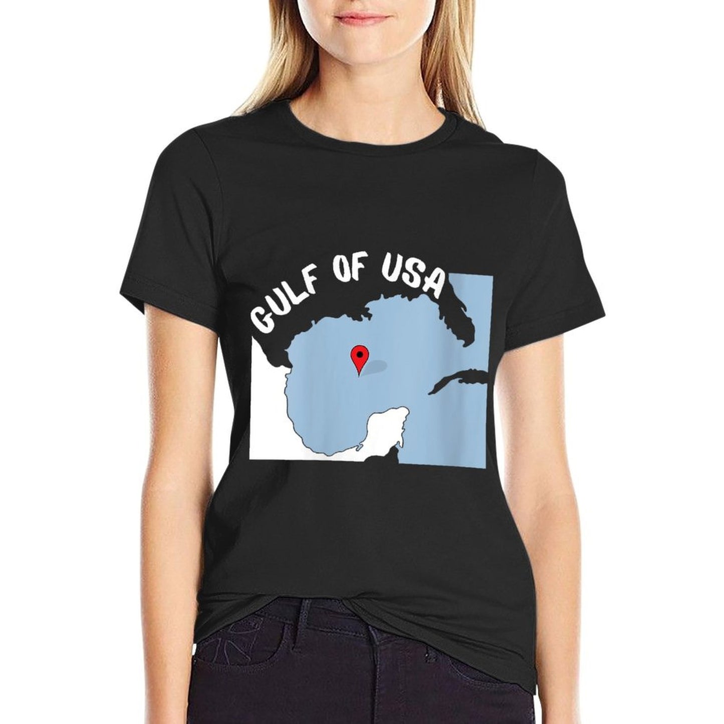 Womens Gulf of United States of America  Tagless Design T-Shirt