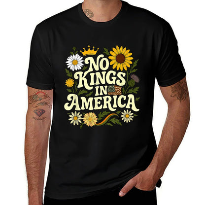 No King In American Retro Floral 70s Democracy Women  Stretchy T-Shirt