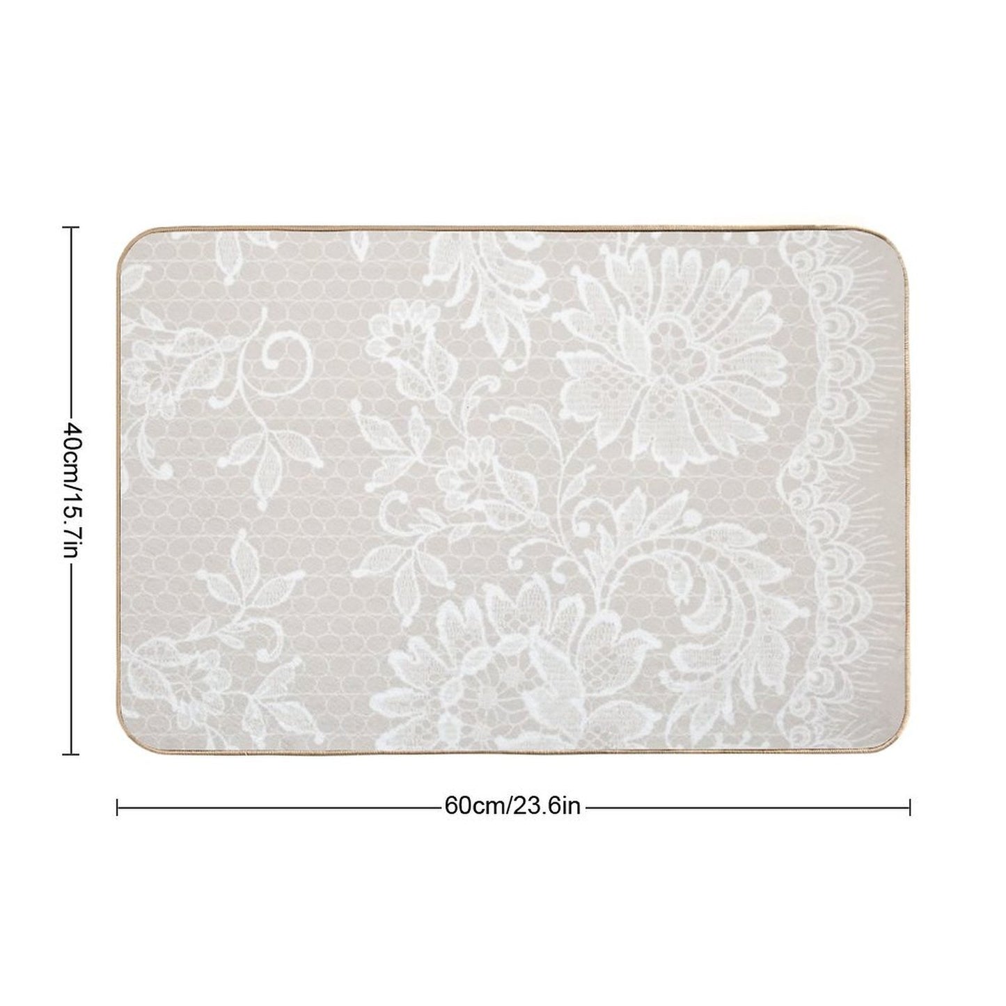 Lace on GreyPink  Pet-Safe Bath Mat
