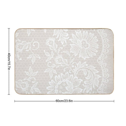 Lace on GreyPink  Pet-Safe Bath Mat