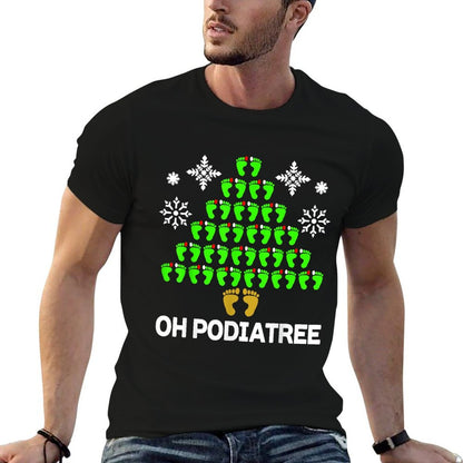 Funny Podiatry Christmas Tree Foot Podiatrist Idea Comfortable T-Shirt