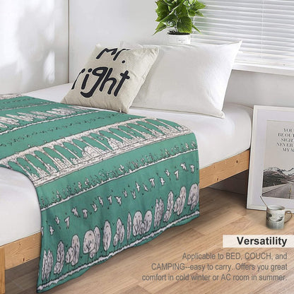 Castles And Colonnades — Turquoise Easy Care Throw Blanket