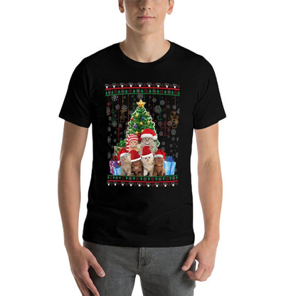 Cat Christmas Funny Ugly Women Men Merry Gift  Lightweight T-Shirt