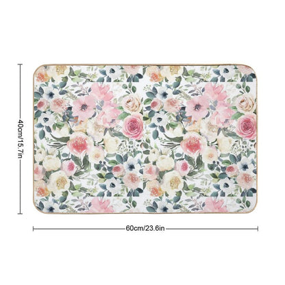 Romantic Watercolor Flowers  Multi-Purpose Bath Mat