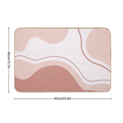 Aesthetic Pink, Minimalist Art, Simple Pattern, Wave Abstract  Multi-Purpose Bath Mat