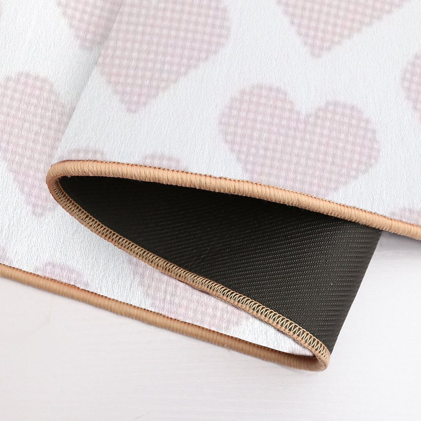 Blush Pink Heart Gingham Sweetness  Eco-Friendly Bath Mat