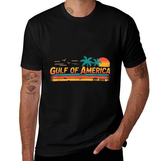 Vintage Gulf Of Us America Retro Sunset Gulf Of Us America Lightweight T-Shirt