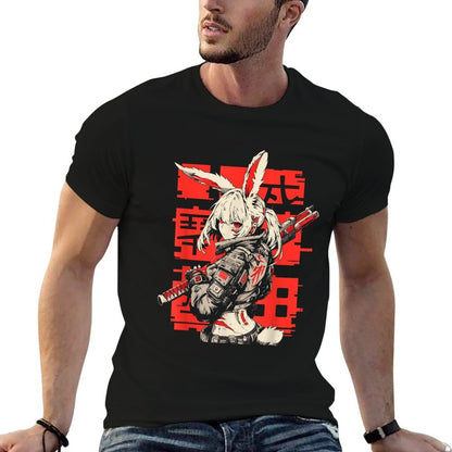 Anime Manga Cyberpunk Aesthetic Techwear Harajuku Bunny Girl  Odor-resistant T-Shirt